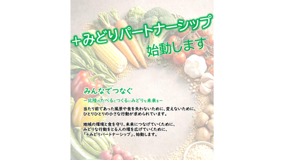 「＋みどりパートナーシップ」立ち上のチラシ画像