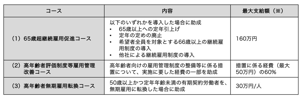 65歳超雇用推進助成金の概要