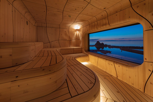 北海道・知床のリゾートホテルで手掛けた3D木造サウナ