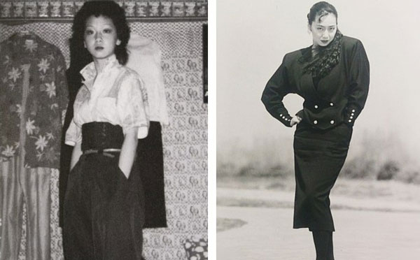 暴走族時代の西平氏（左）。その後、モデルの仕事に